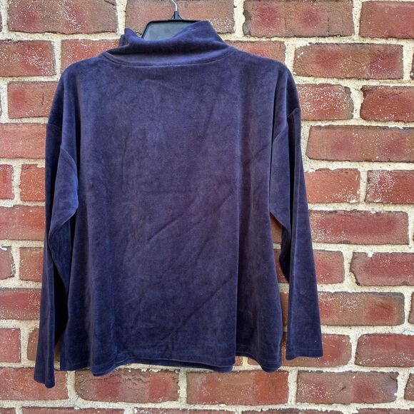 Eileen Fisher $148 Velour Funnel Neck Boxy Top PM NEW - Picture 1 of 11